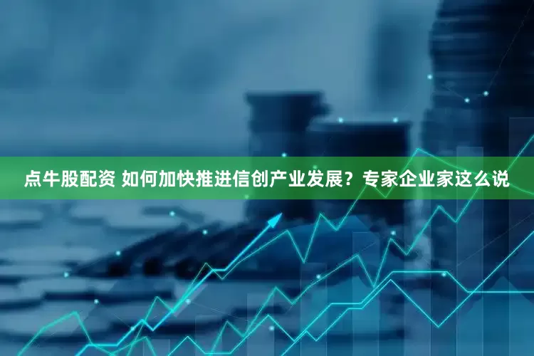 点牛股配资 如何加快推进信创产业发展？专家企业家这么说