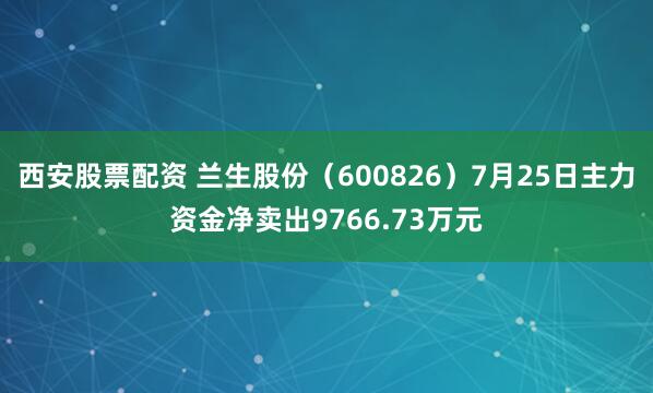 西安股票配资 兰生股份（600826）7月25日主力资金净卖出9766.73万元